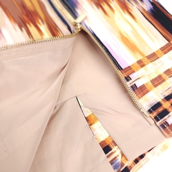 ETCETERA Multicolored Double Gold Front Zipper Skirt Absolutely Gorgeous Sz 4 - Picture 9 of 14